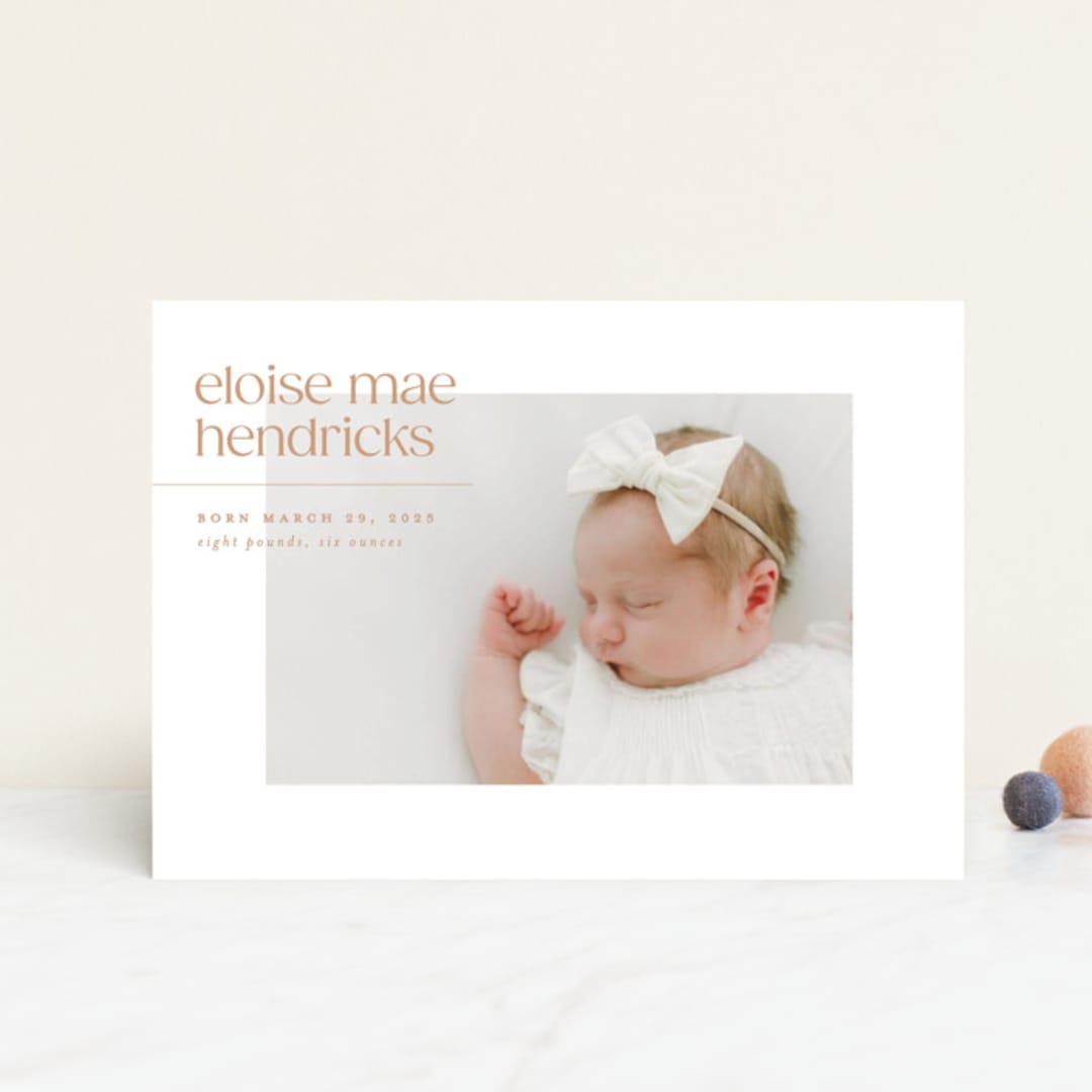 "eloise" - Birth Announcements in Peach by Ellen Schlegelmilch - Front