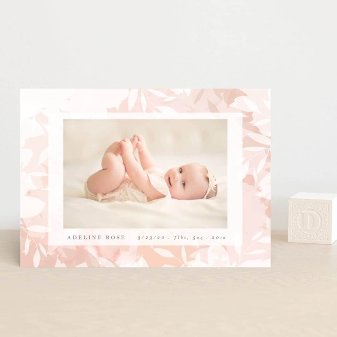 "blush branches" - Birth Announcements in Blush by Angela Thompson - Front