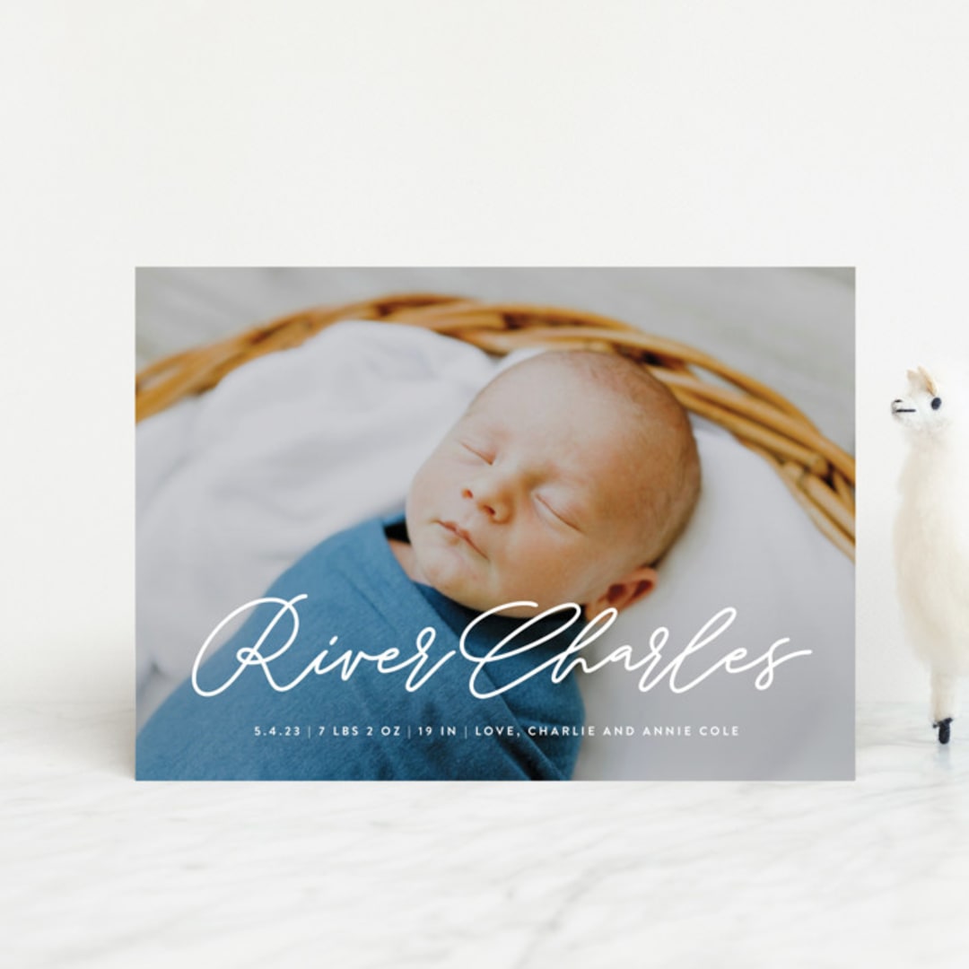 "Swing" - Birth Announcements in Snow by Lauren Chism - Front