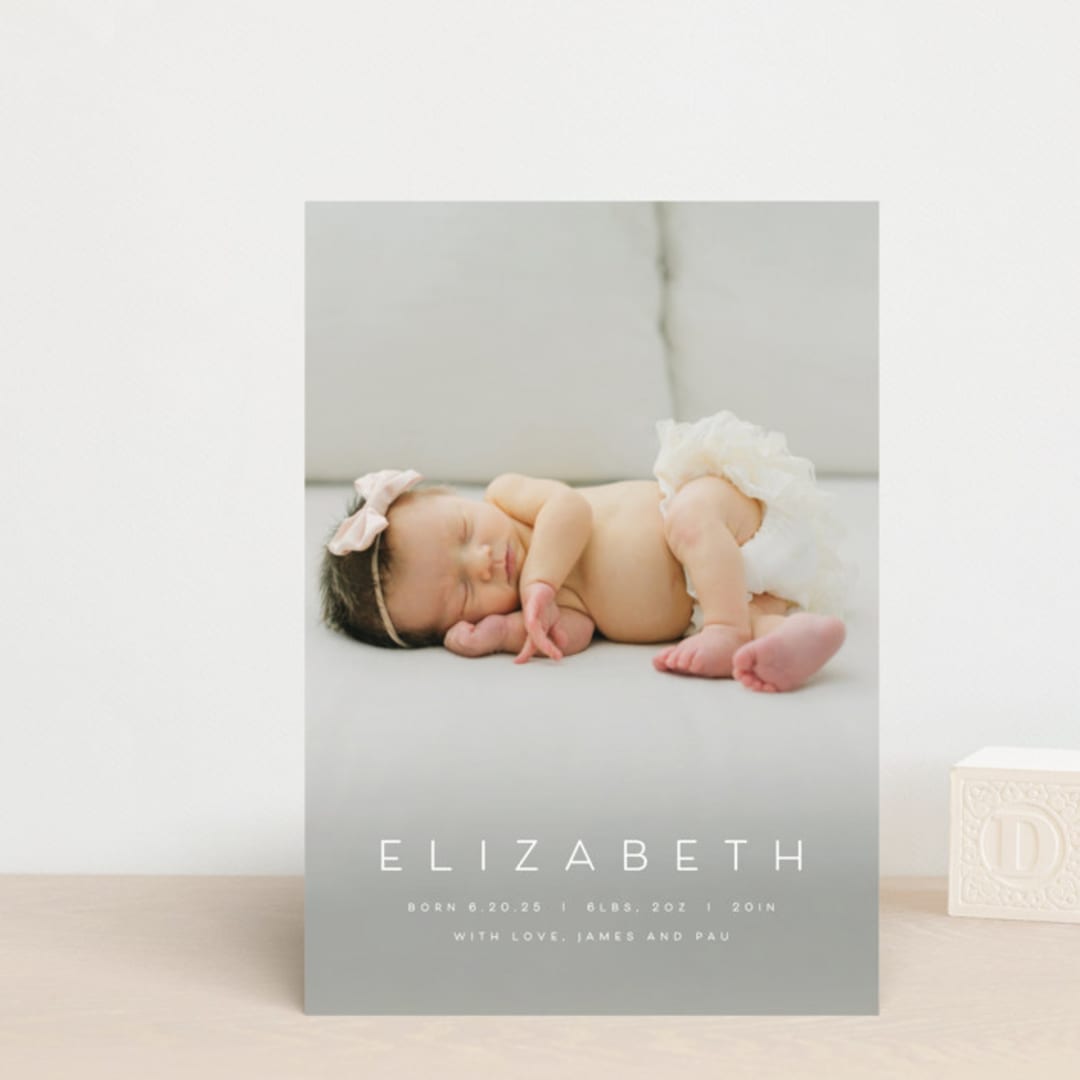 "Sweet Love" - Birth Announcements in Sugar by Juneau Designs - Front