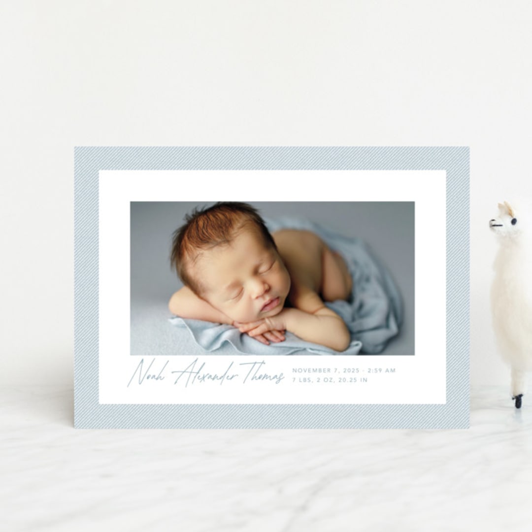 "Corduroy" - Birth Announcements in Sky by Lea Delaveris - Front