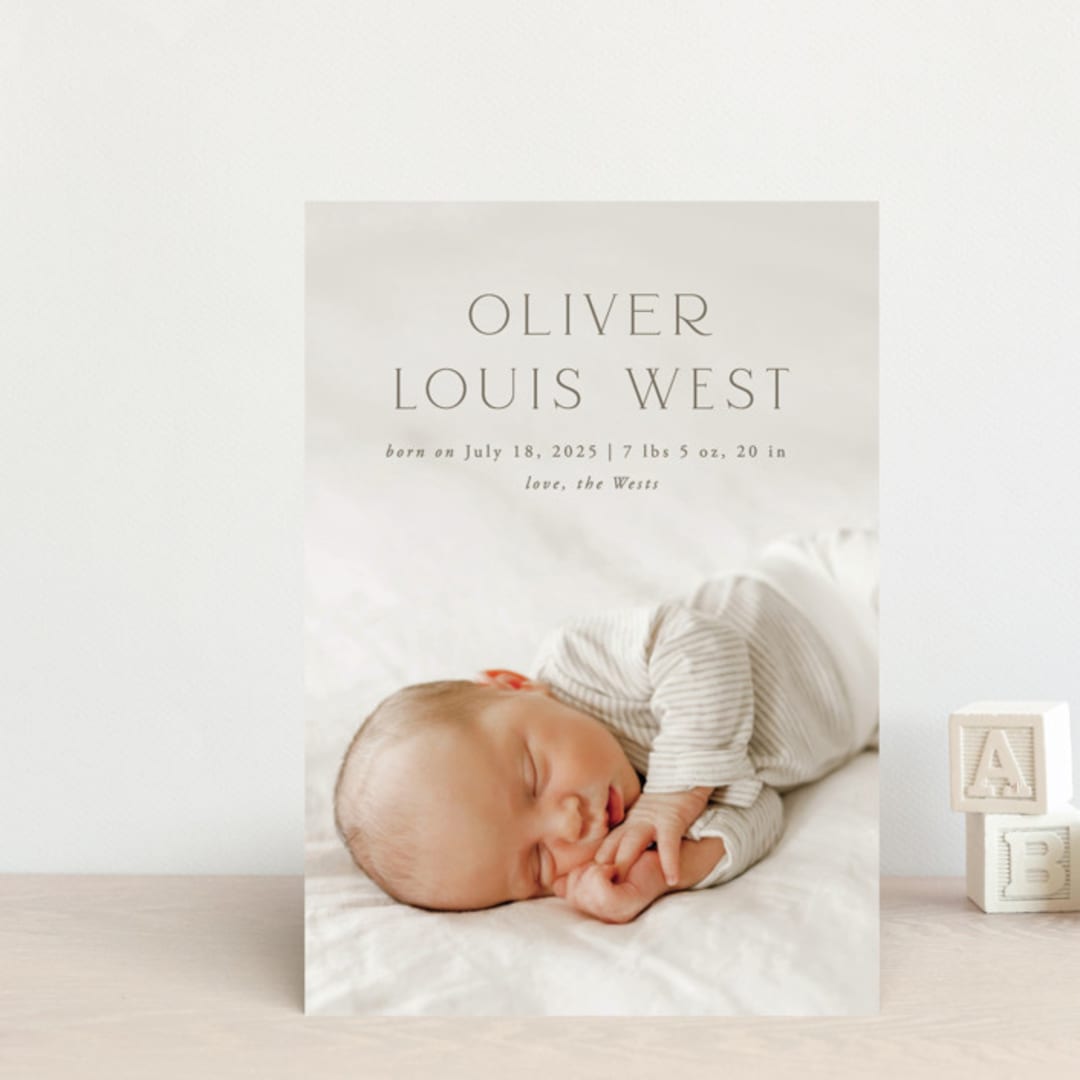 "Our Hearts" - Birth Announcements in Fog by Julia Hall - Front