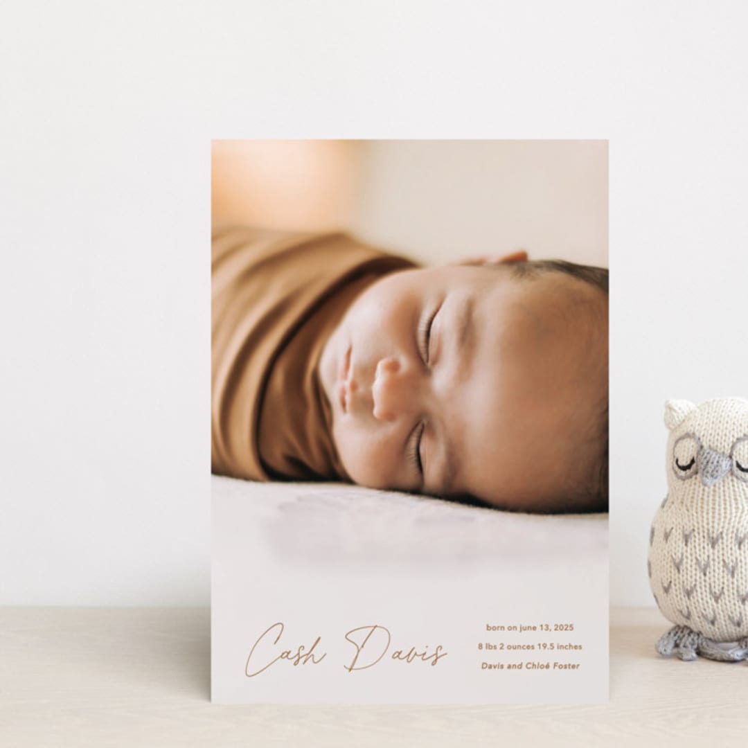 "Swaddle" - Birth Announcements in Rust by Stacey Meacham - Front