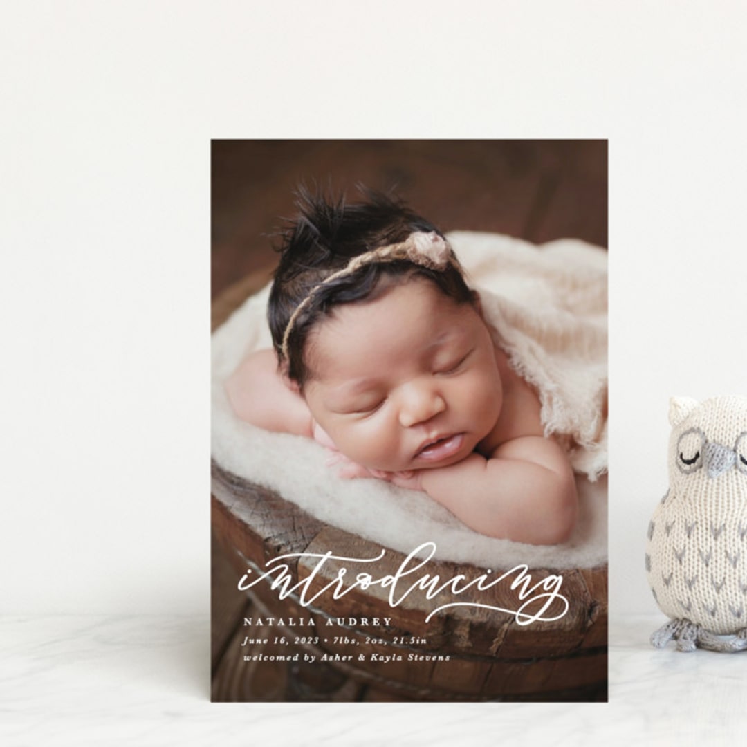 "Introducing" - Birth Announcements in Marble by Lea Delaveris - Front