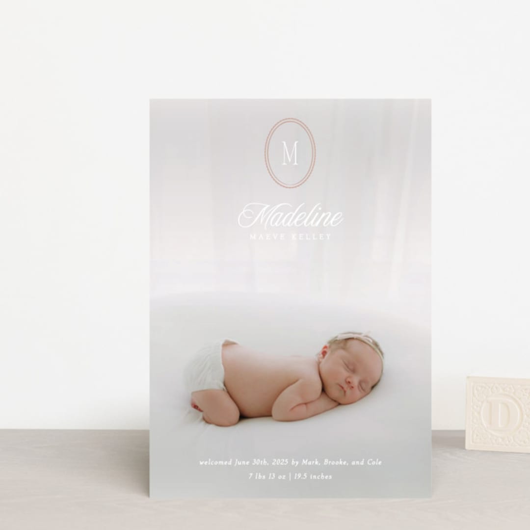 "Cameo" - Birth Announcements in Petal by Robert and Stella - Front