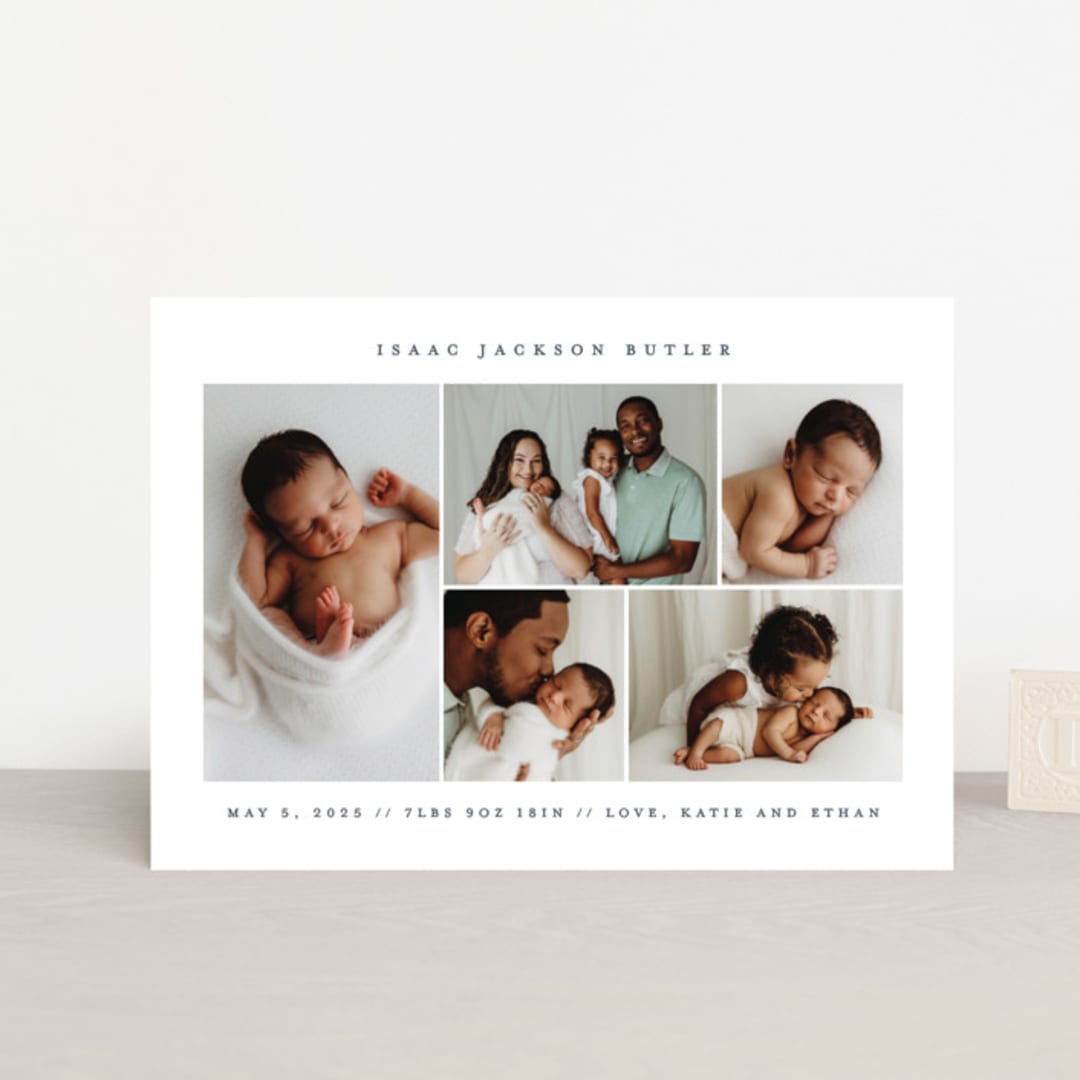 "minimalist" - Birth Announcements in Navy by Jennifer Postorino - Front