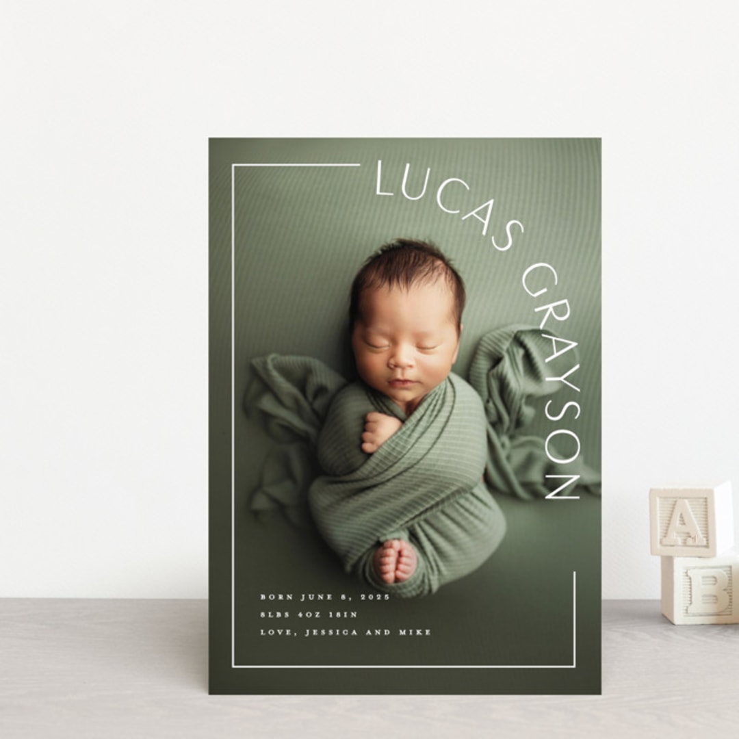 "Take Shape" - Birth Announcements in Snow by Lauren Chism - Front