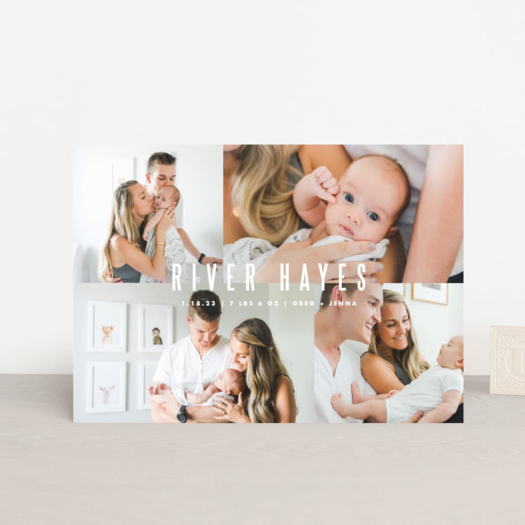 "Indie" - Birth Announcements in Cloud by Lauren Chism - Front