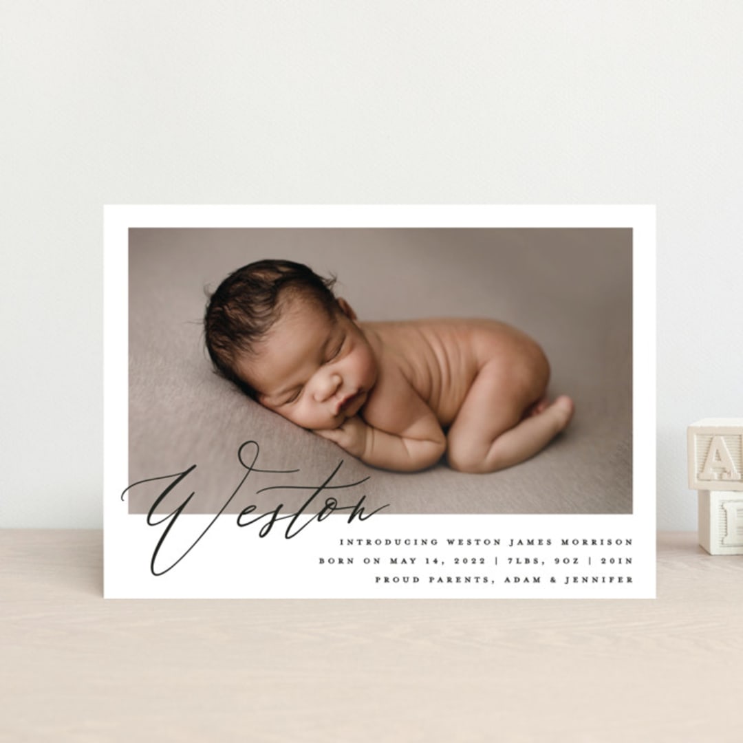 "Sweet Introduction" - Birth Announcements in Cloud by Carolyn Nicks - Front