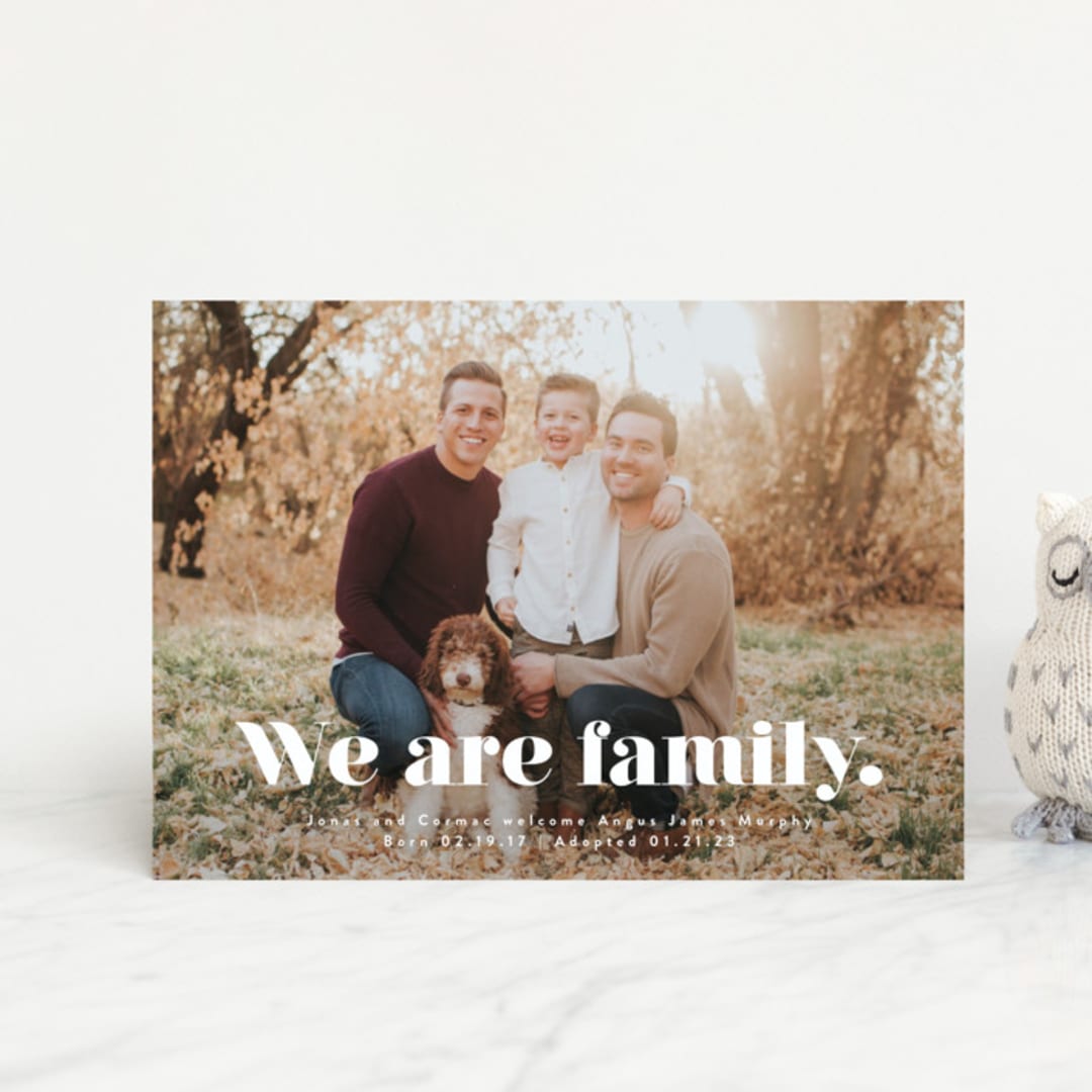 "We Are Family" - Birth Announcements in Cotton by Corinne Malesic - Front