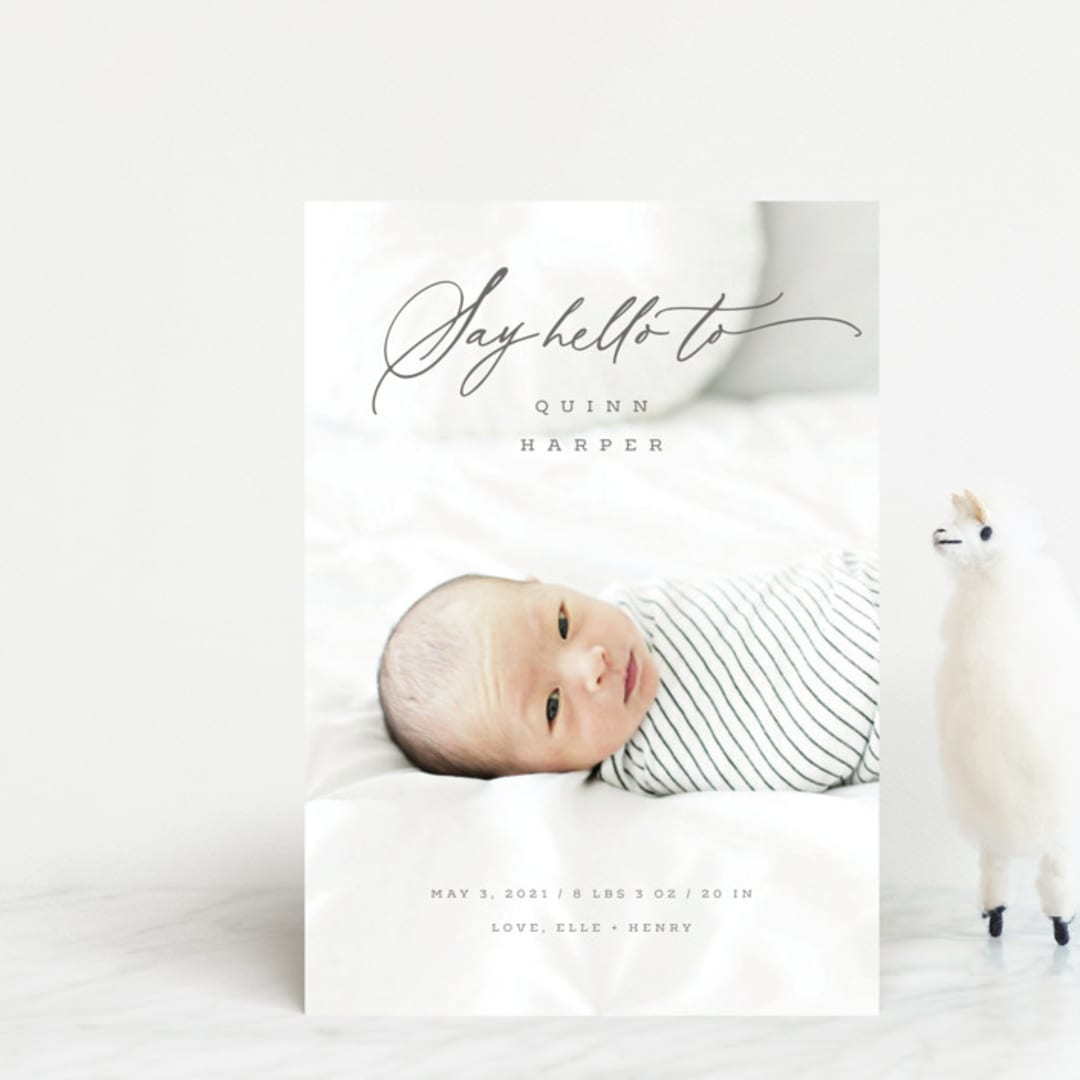 "Say Hello To" - Birth Announcements in Shadow by fatfatin - Front