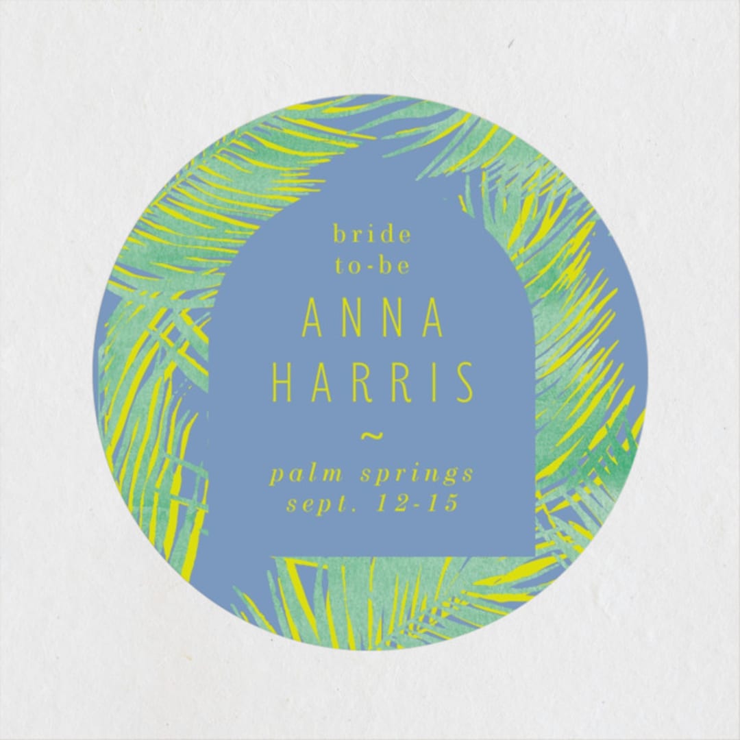 "botanical beach" - Wedding Favor Stickers in Palm by Baumbirdy - Front