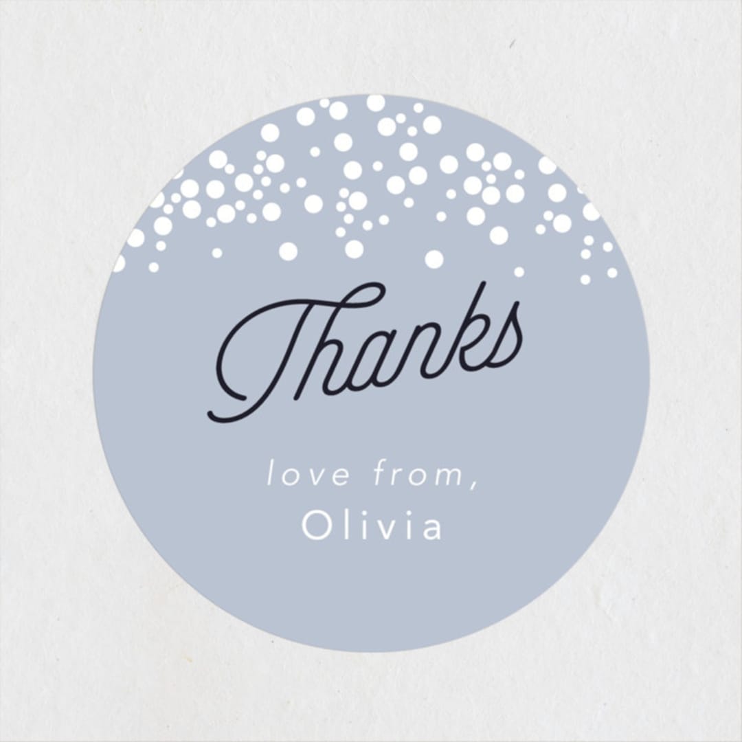 "Wife of the Party" - Wedding Favor Stickers in Chambray by Hudson meet Rose - Front