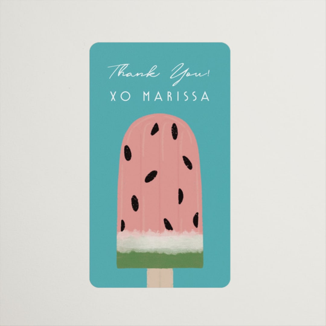 "Last Splash Pool Party" - Wedding Favor Stickers in Petal by Becky Nimoy - Front