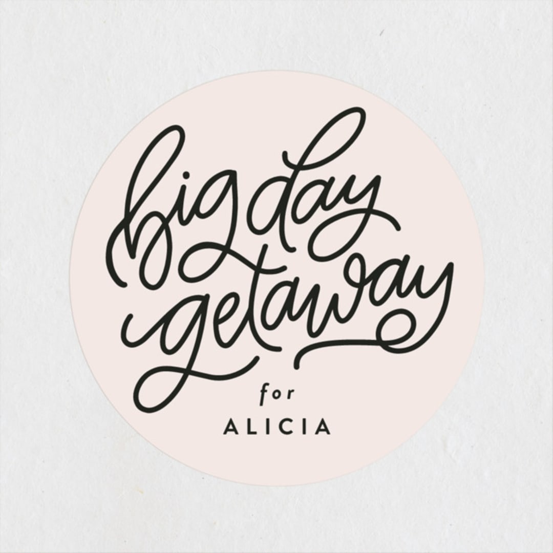 "A big day getaway" - Wedding Favor Stickers in Blush by Lea Delaveris - Front