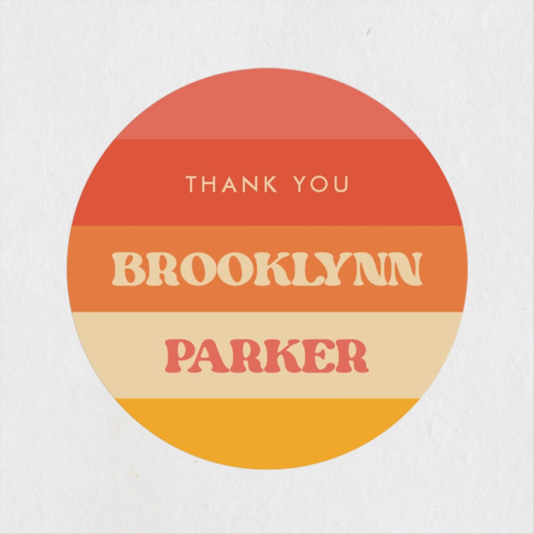 "Beachelorette" - Wedding Favor Stickers in Sunset by Jenna Holcomb - Front