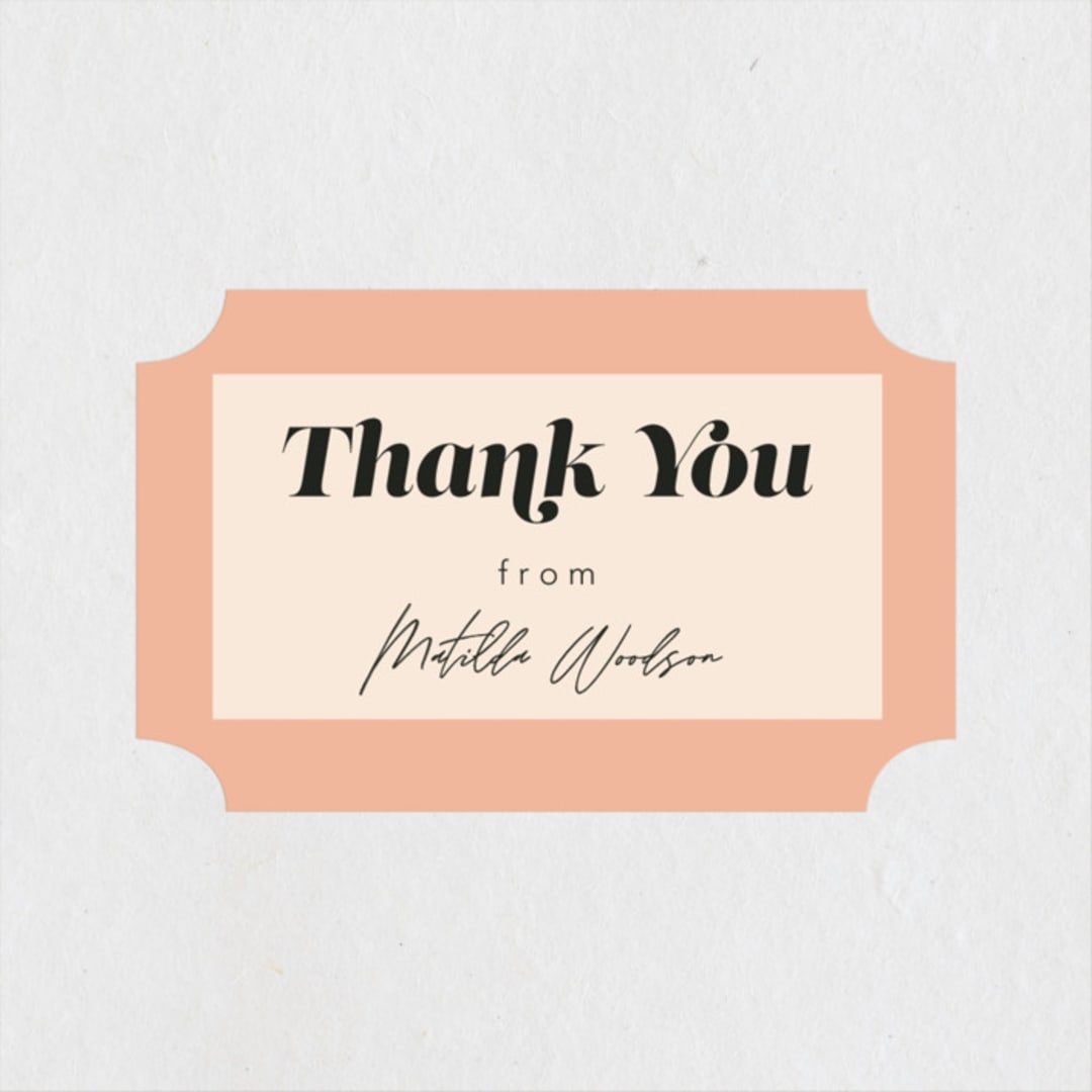 "Label" - Wedding Favor Stickers in Peach by Morgan Kendall - Front