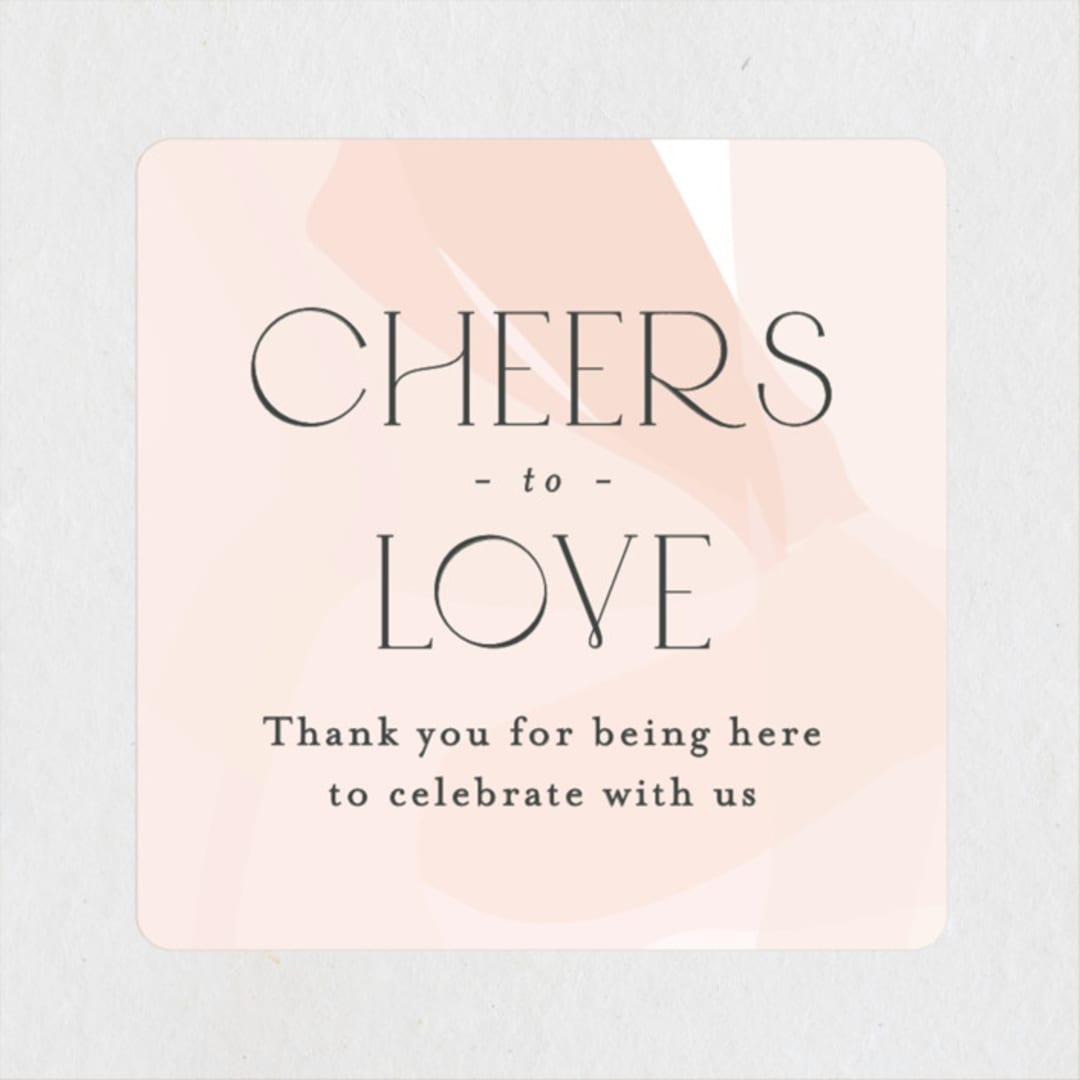 "Rose the Day Away" - Wedding Favor Stickers in Blush by Jennifer Postorino - Front