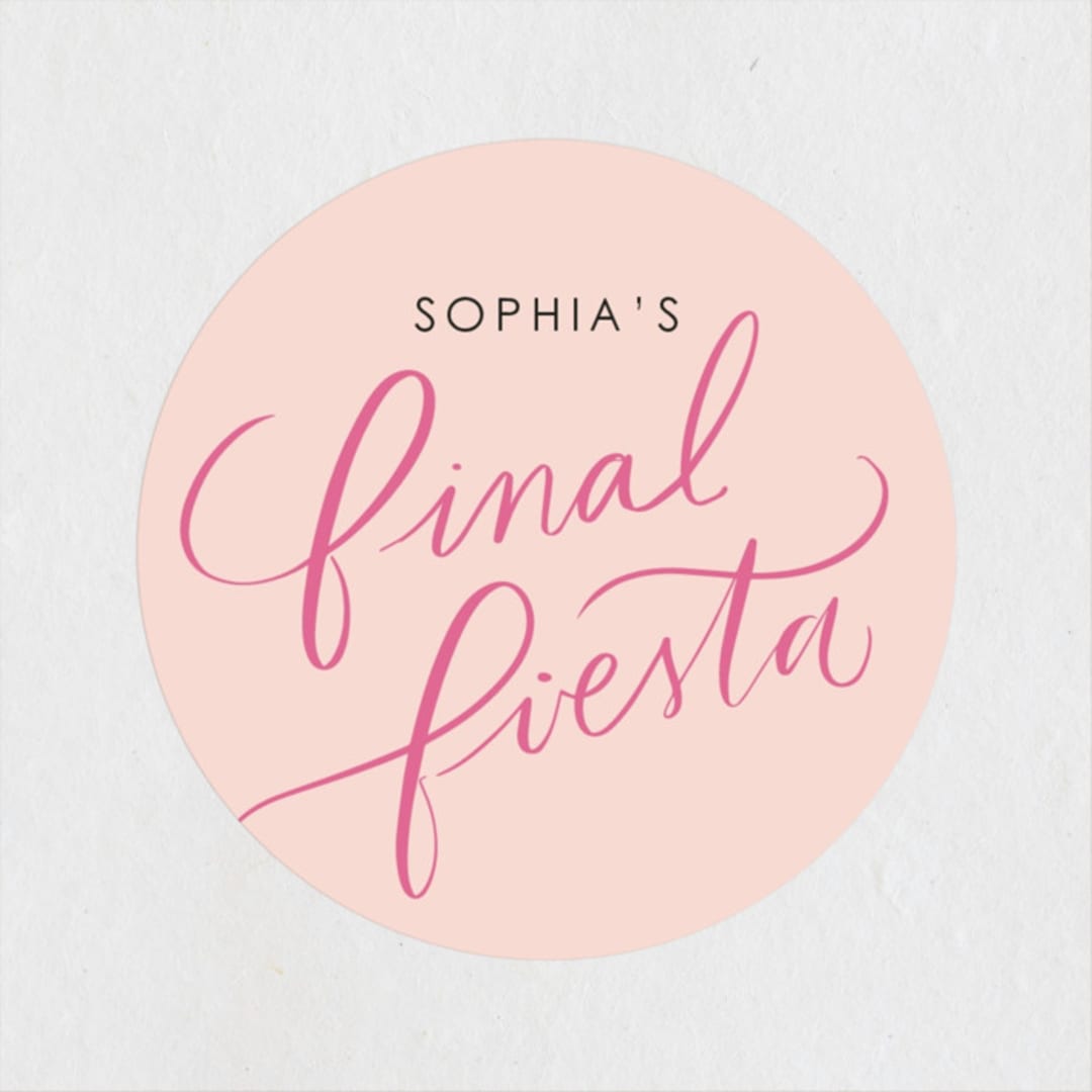 "Final Fiesta" - Wedding Favor Stickers in Azalea by Itsy Belle Studio - Front