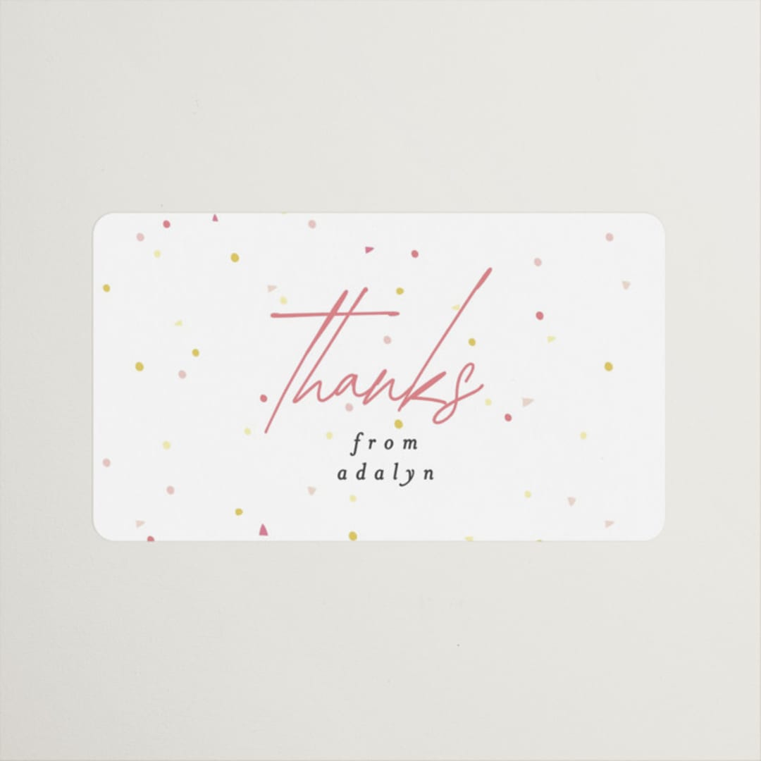 "Champagne Confetti" - Wedding Favor Stickers in Chalk by Angela Thompson - Front