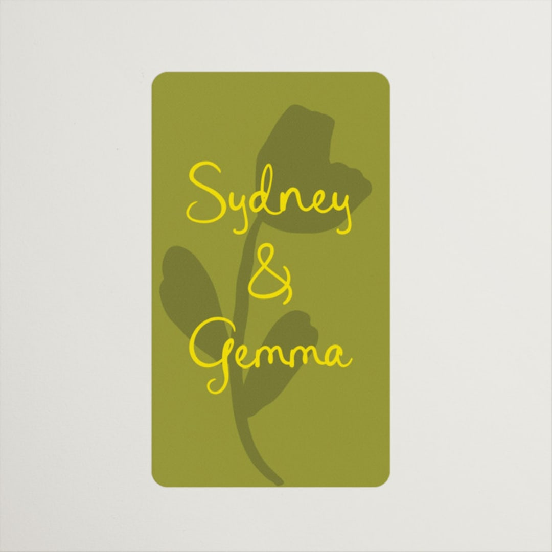 "Bloom" - Wedding Favor Stickers in Caribbean Citrus by Morgan Kendall - Front