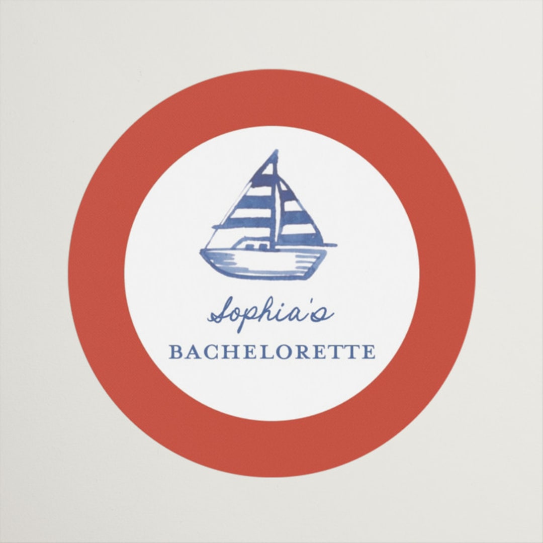 "Nautical Fun" - Wedding Favor Stickers in Navy by Teju Reval - Front