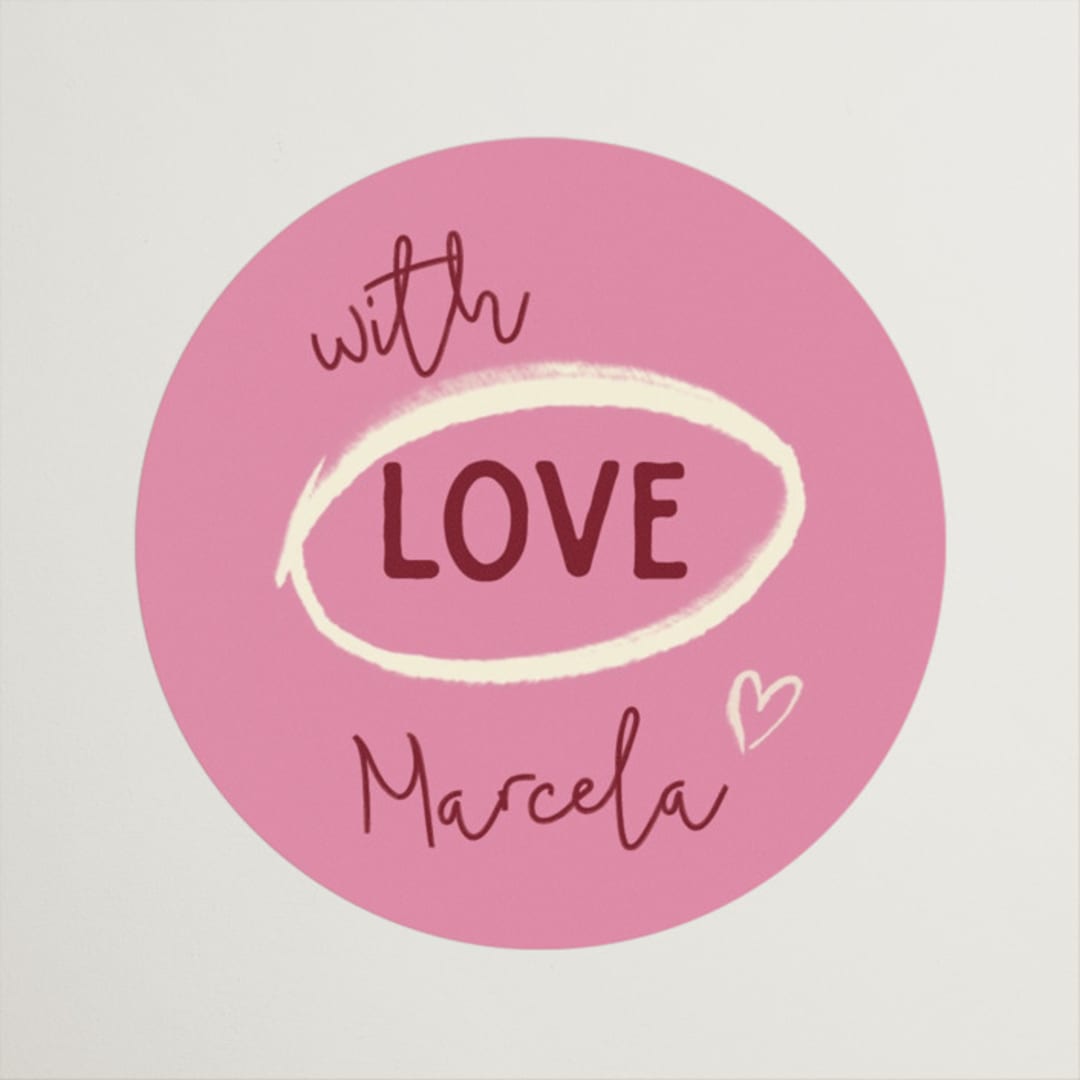 "Disco" - Wedding Favor Stickers in Peony by Pati Cascino - Front