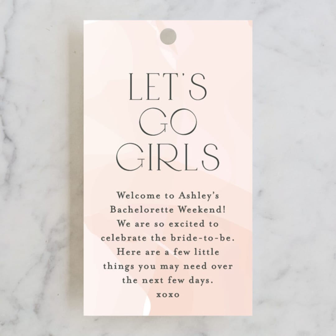 "Rose the Day Away" - Wedding Favor Tags in Blush by Jennifer Postorino - Front