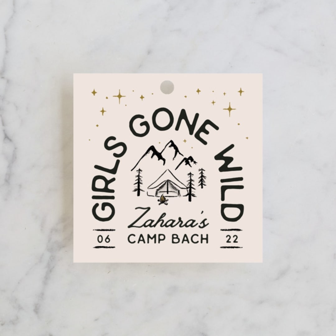 "Girls Gone Wild" - Wedding Favor Tags in Champagne by Kelsey Mucci - Front