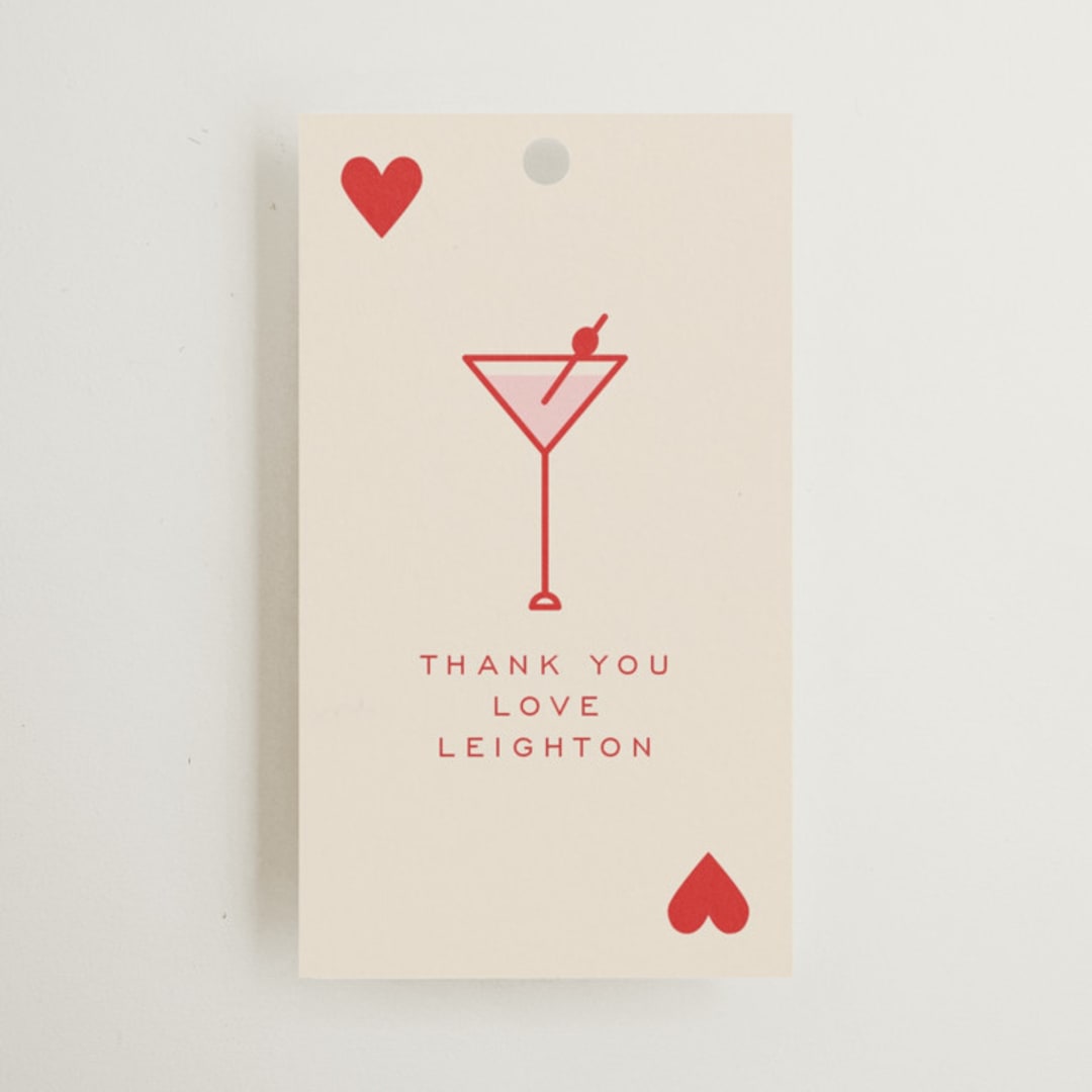 "The Queen" - Wedding Favor Tags in Rose by Jenna Holcomb - Front