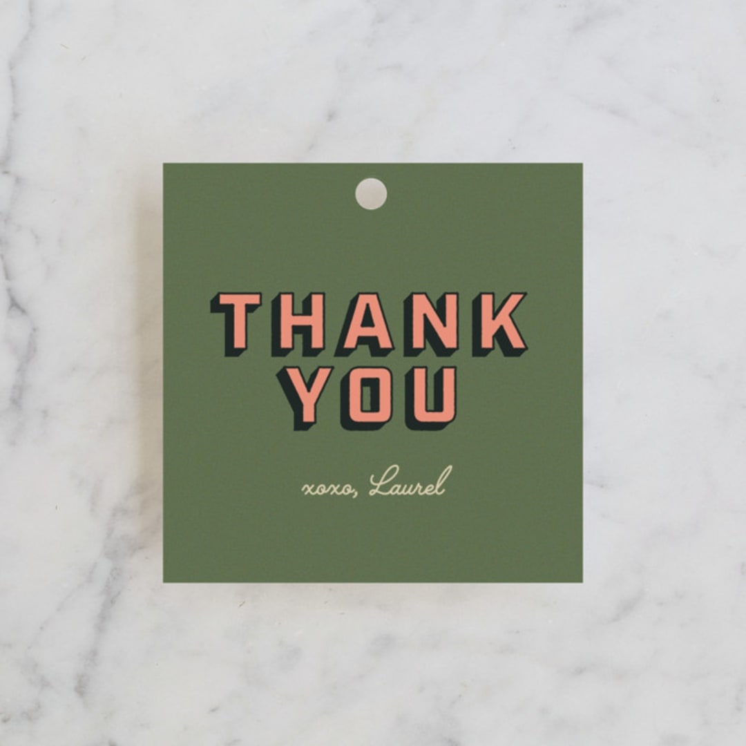 "Camp Bach" - Wedding Favor Tags in Fern by taylorVdesign - Front