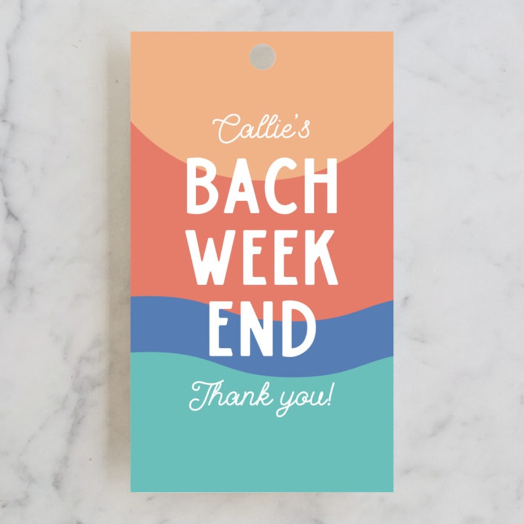 "Laid Back" - Wedding Favor Tags in Sunset by Emily Sabol Goss - Front