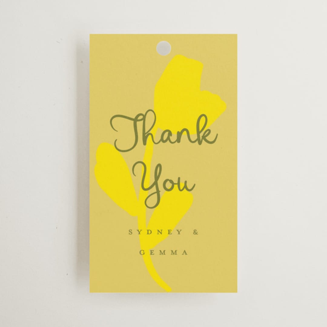 "Bloom" - Wedding Favor Tags in Island Citrus by Morgan Kendall - Front