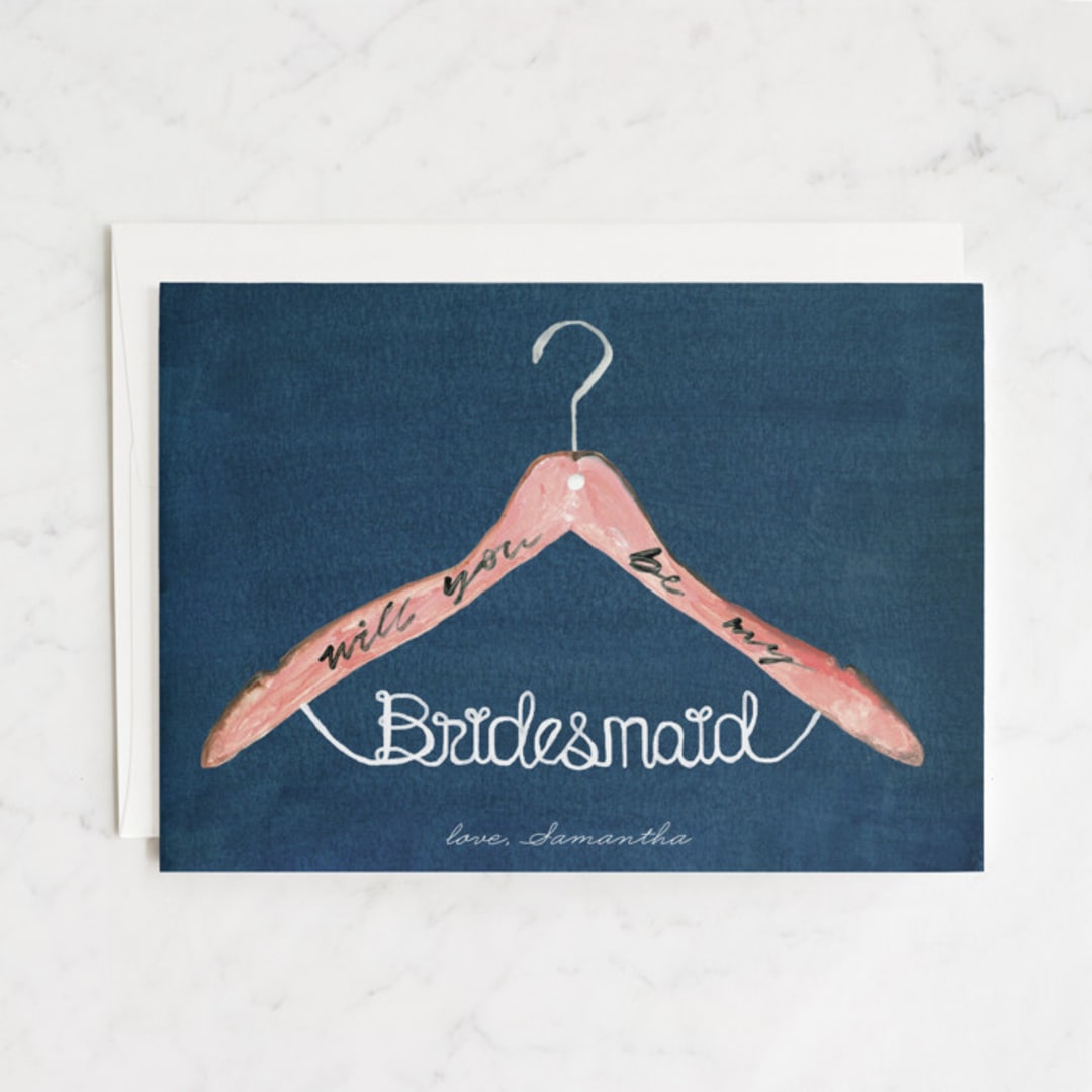 "bridesmaid hanger" - Bridesmaid Cards in Nightfall by Cass Loh - Front