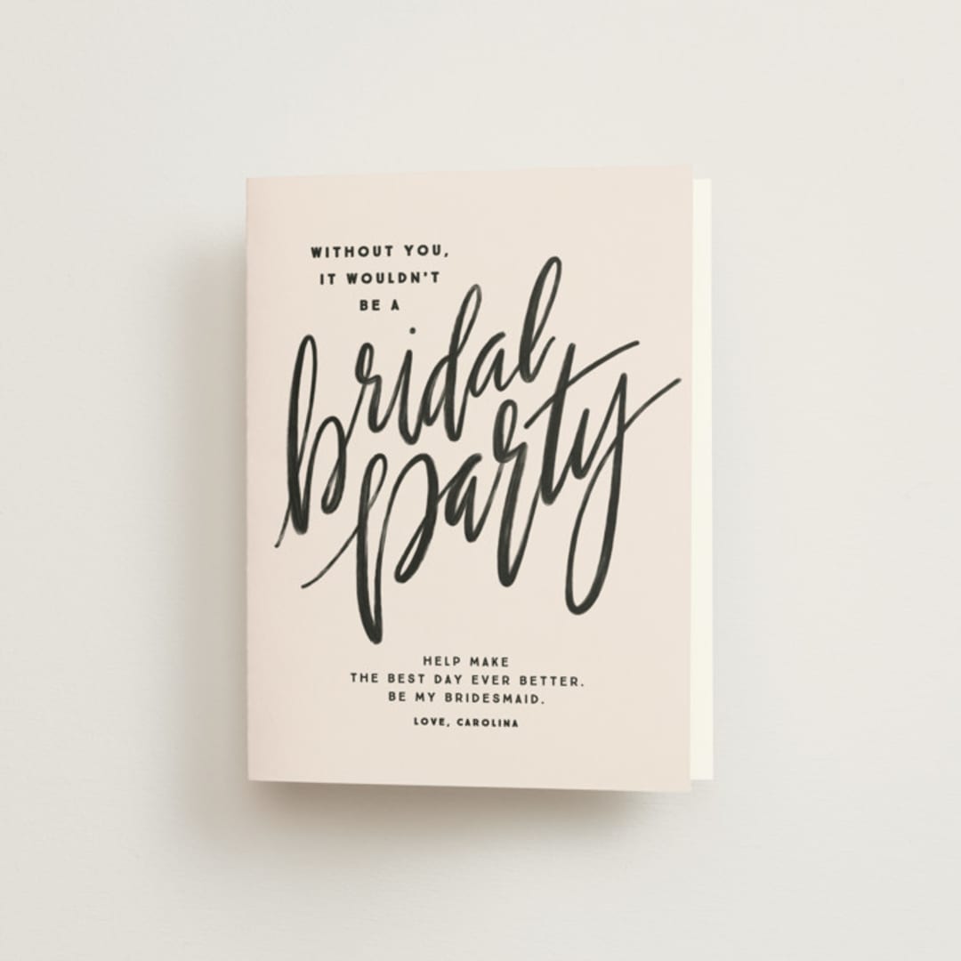 "Best day just got better" - Bridesmaid Cards in Blush by Lea Delaveris - Front
