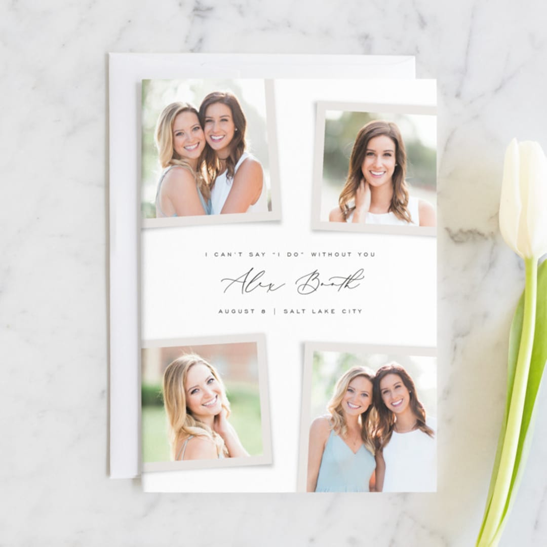 "Gallery Collection" - Bridesmaid Cards in Eggshell by Michelle Taylor - Front