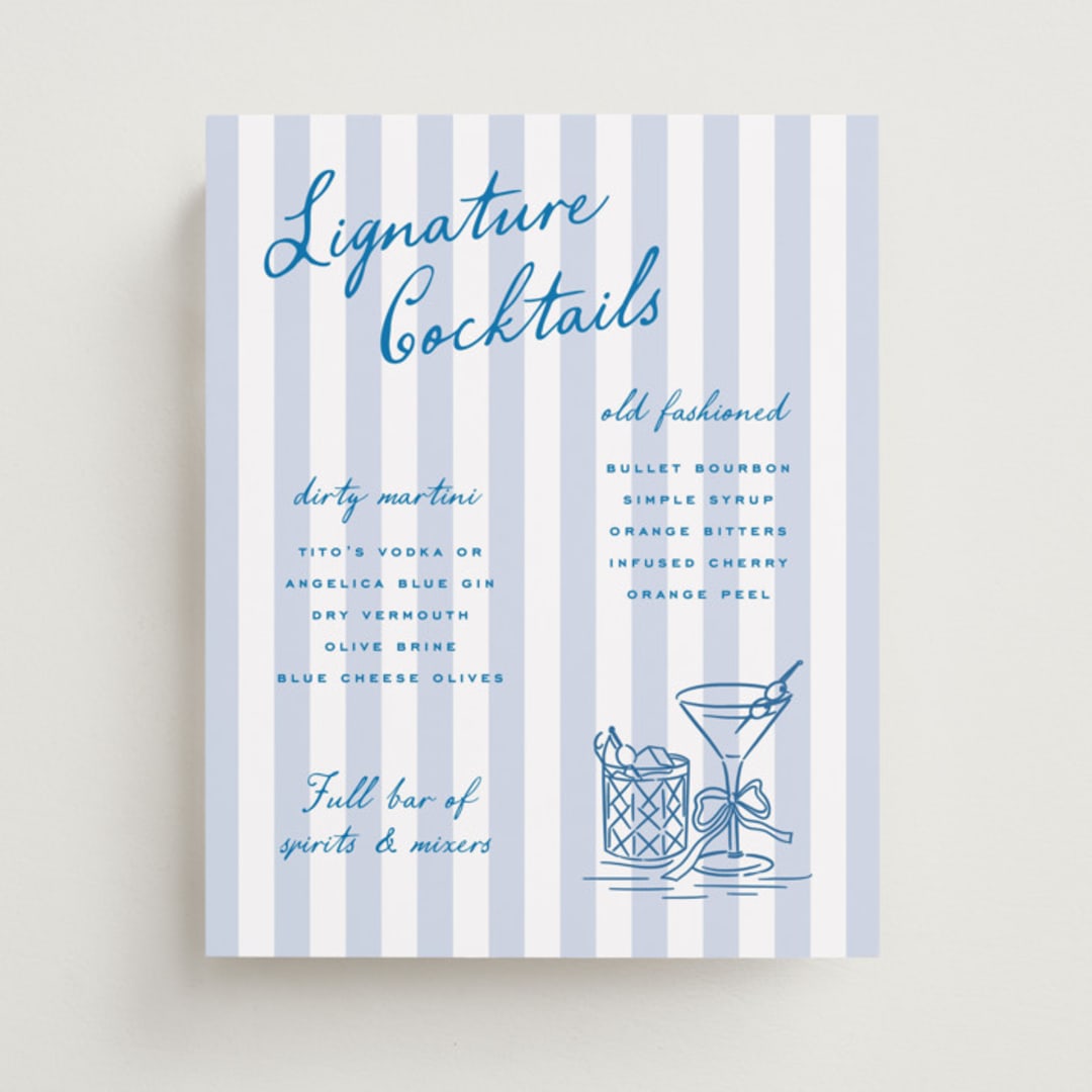 "Sketched Cocktail" - Bar Signs in Sail by Erin German - Front
