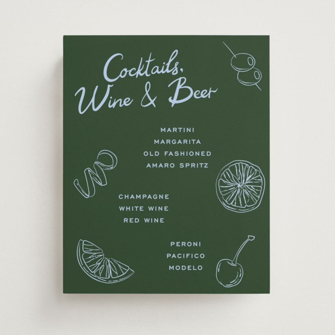 "Garnish" - Bar Signs in Olive by Megan Davis - Front