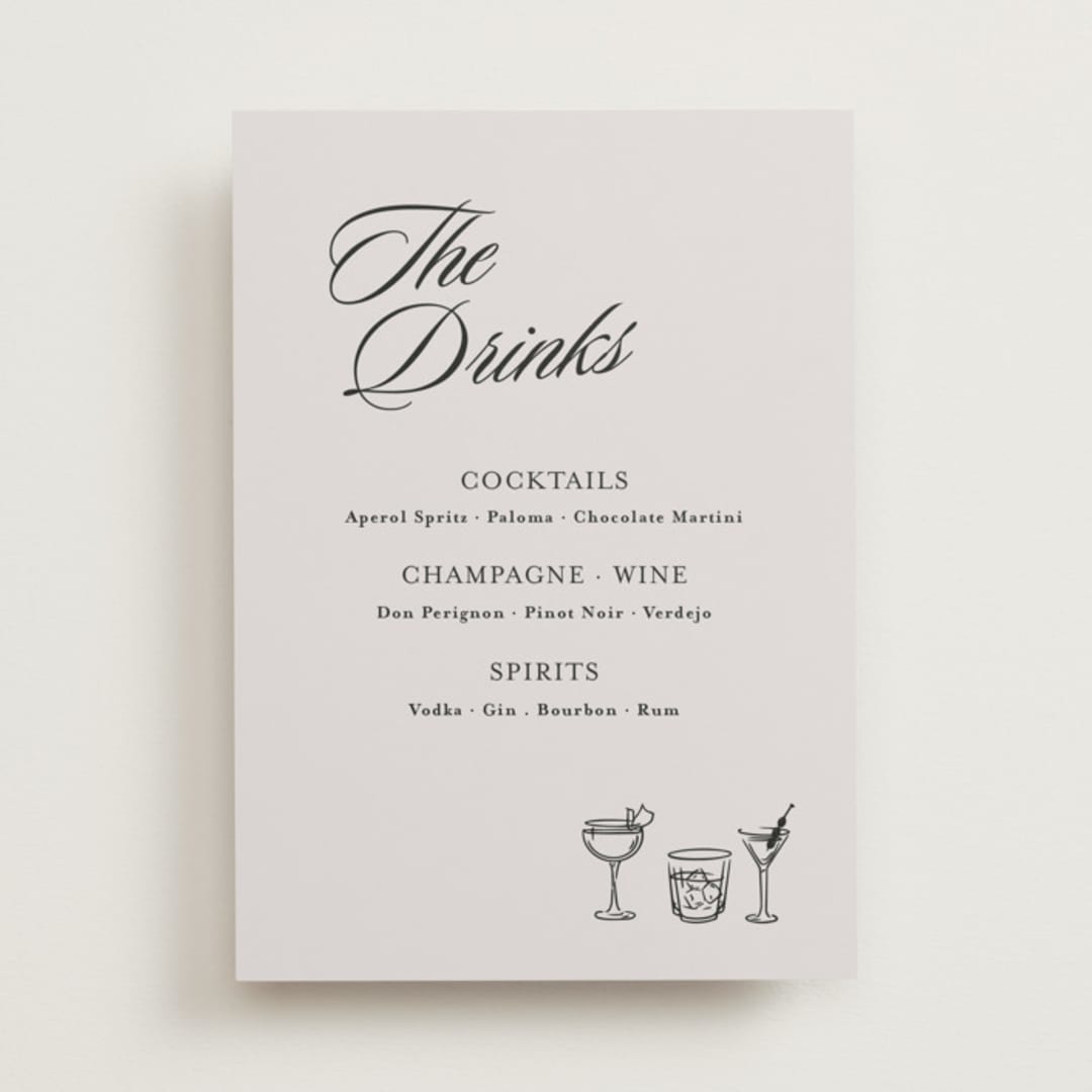 "The Drinks" - Bar Signs in Noir by Tamara Hilje - Front