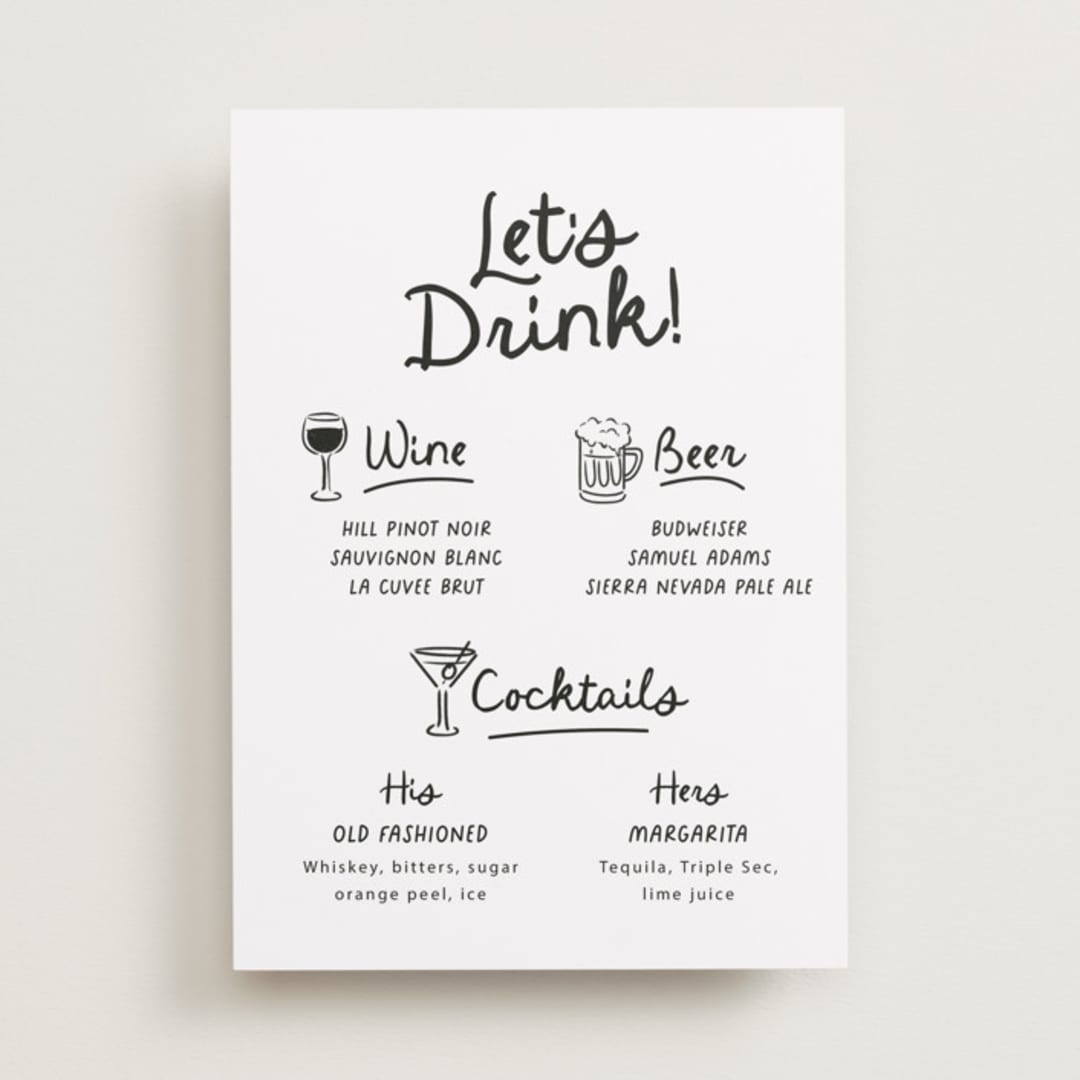 "Let's Drink!" - Bar Signs in Ebony by Itsy Belle Studio - Front