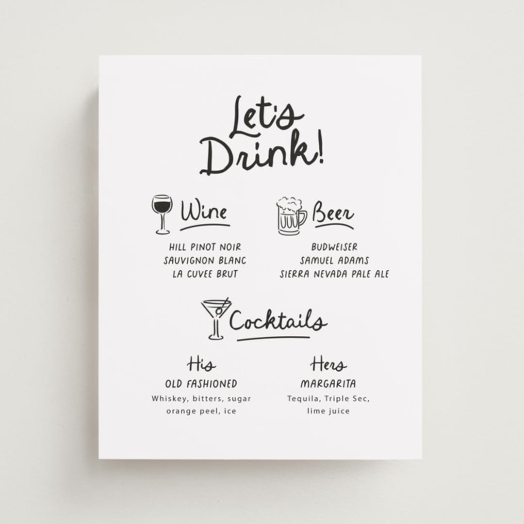 "Let's Drink!" - Bar Signs in Ebony by Itsy Belle Studio - Front