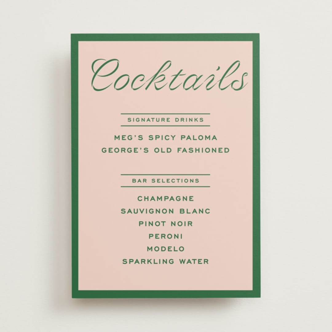 "cotillion" - Bar Signs in Peach by Megan Davis - Front