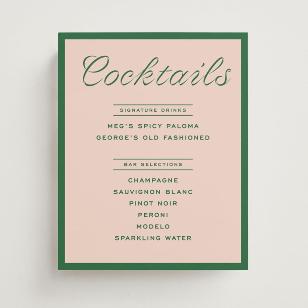 "cotillion" - Bar Signs in Peach by Megan Davis - Front