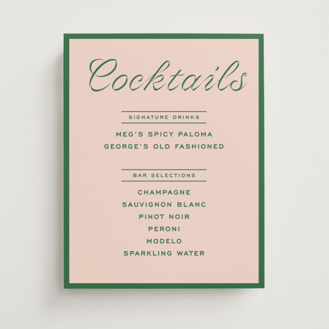 "cotillion" - Bar Signs in Peach by Megan Davis - Front