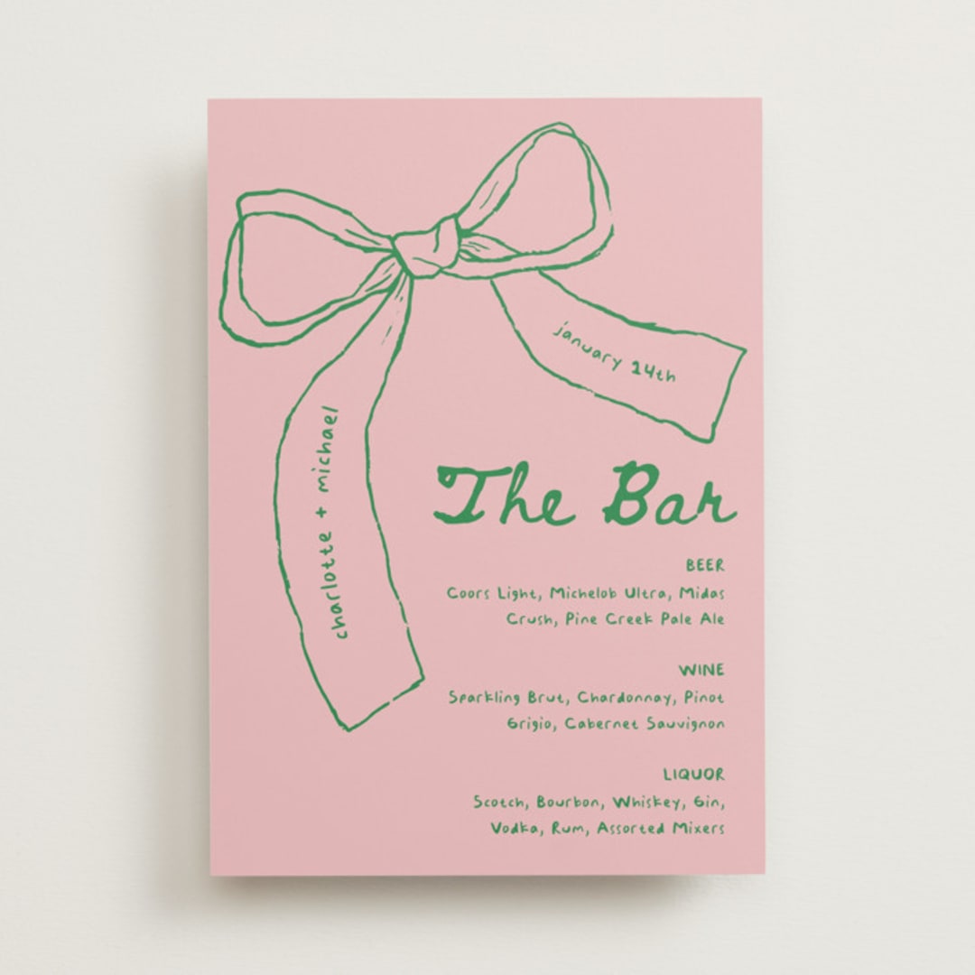 "Just the ribbon" - Bar Signs in trawberry by Vera Lim - Front