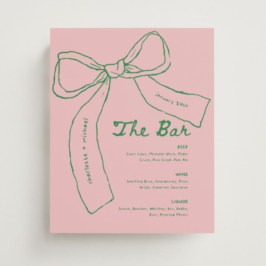 "Just the ribbon" - Bar Signs in trawberry by Vera Lim - Front