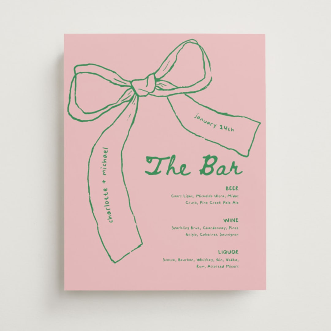 "Just the ribbon" - Bar Signs in trawberry by Vera Lim - Front