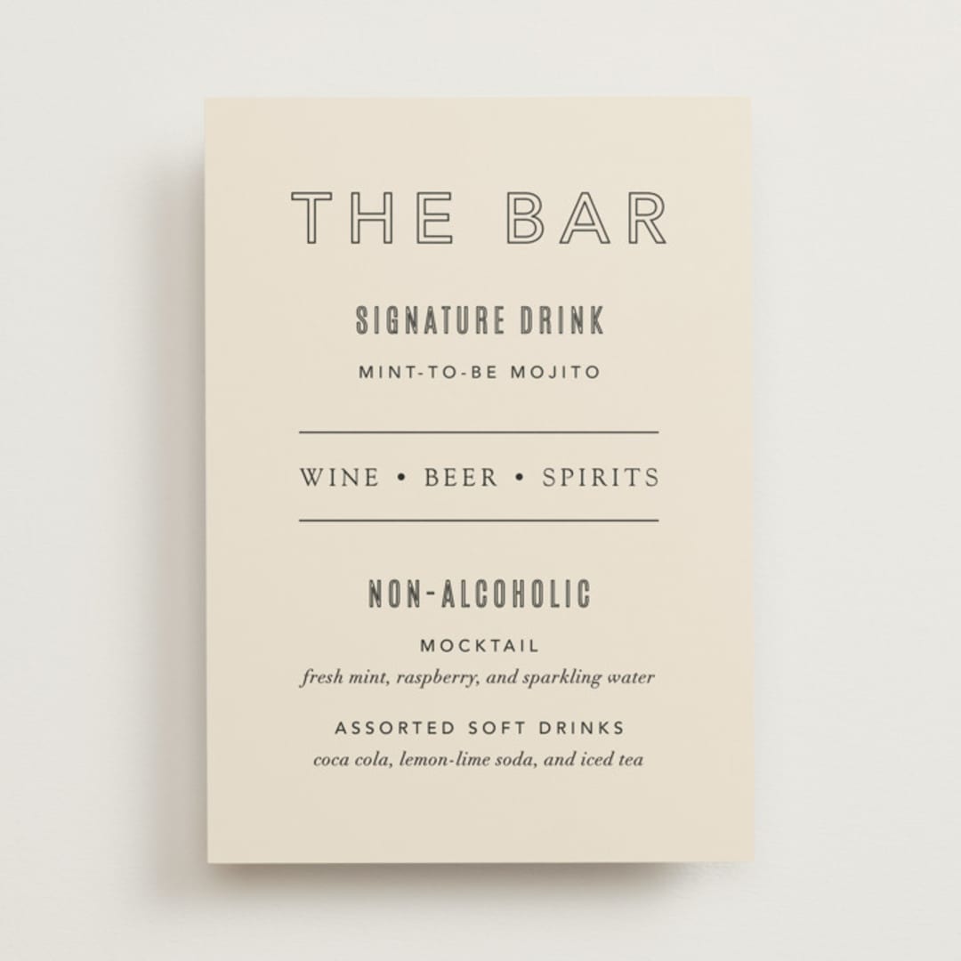 "Headliner" - Bar Signs in Onyx by Kindred Fields - Front