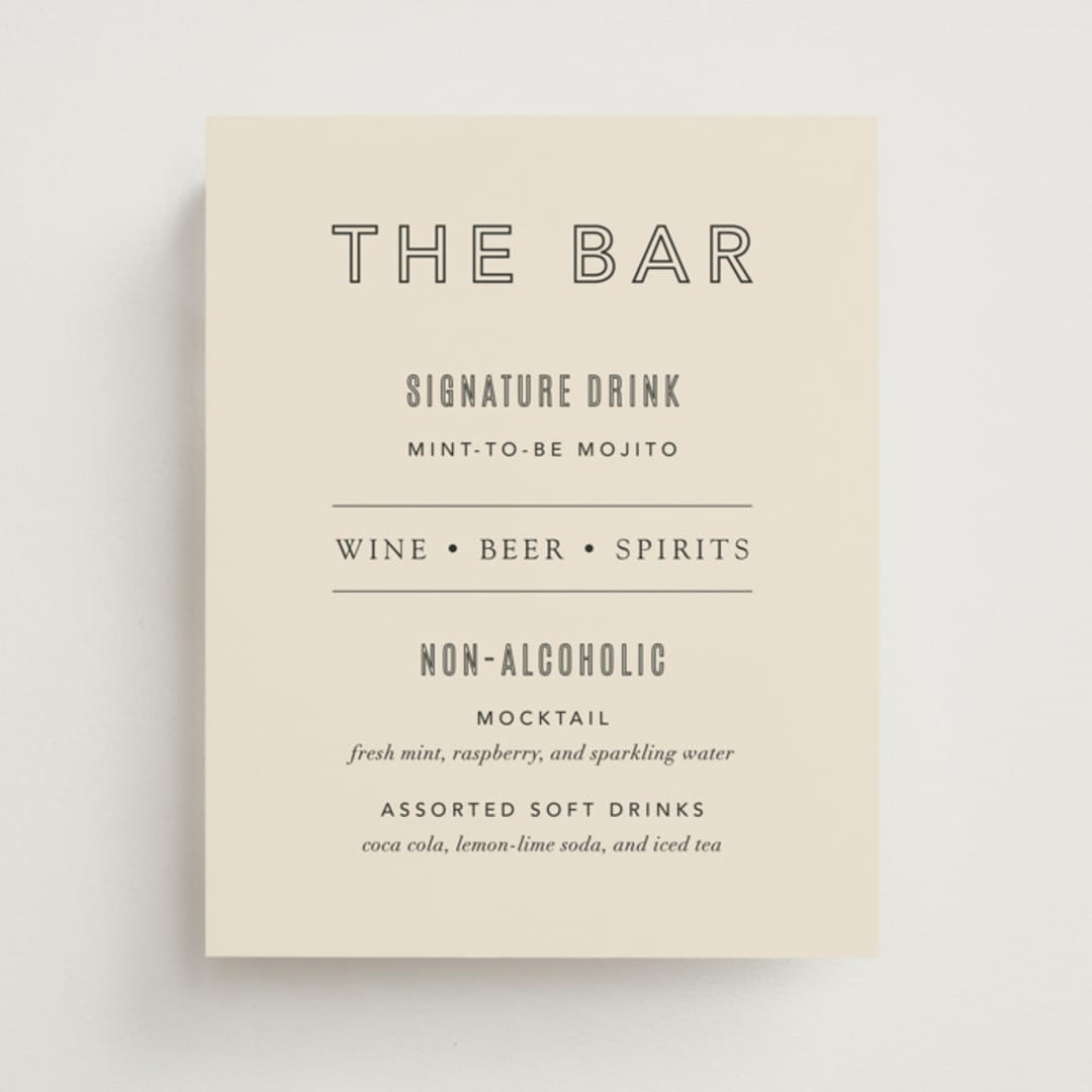 "Headliner" - Bar Signs in Onyx by Kindred Fields - Front