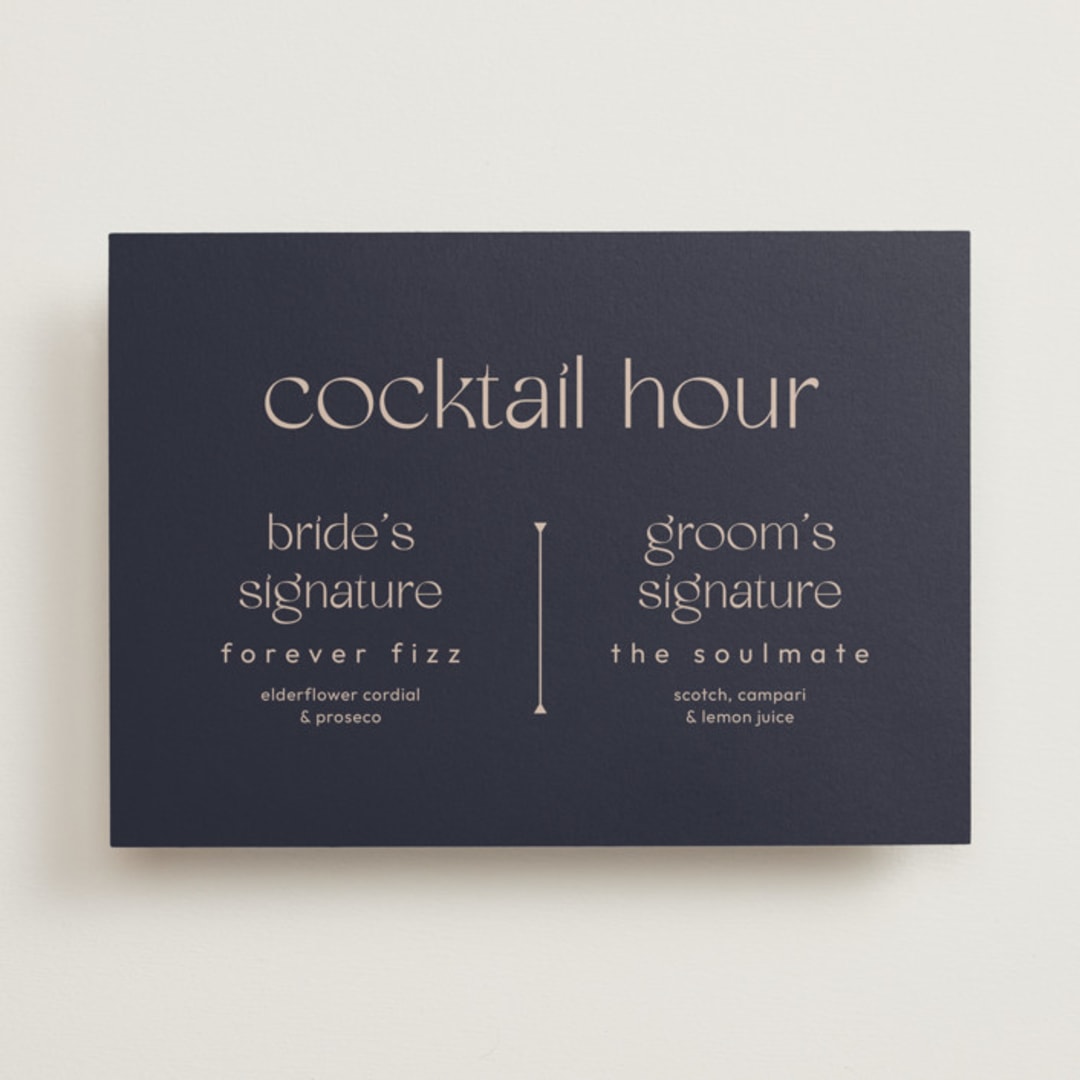 "Thoughtful" - Bar Signs in Navy by letterfix - Front